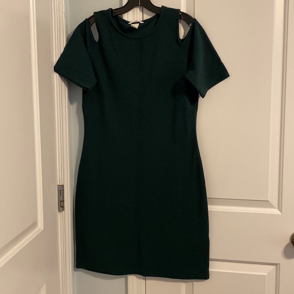 H&M Green Dress with Shoulder Cut Out Feature